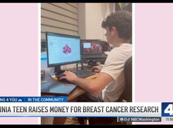 Owen's founding story and Cancer Kicks' launch during Breast Cancer Awareness Month was featured on our NBC News station.